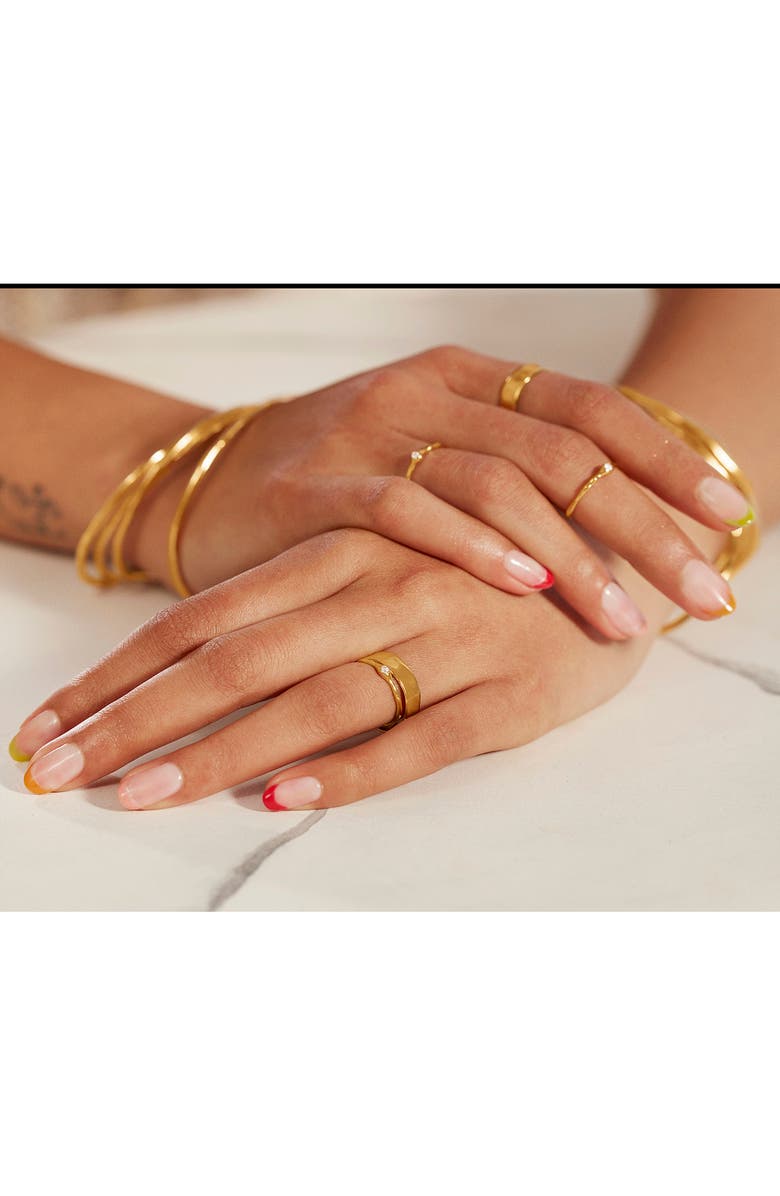 Monica Vinader Siren Muse Hammered Bangle Bracelet, Alternate, color, 18Ct Gold On Sterling S