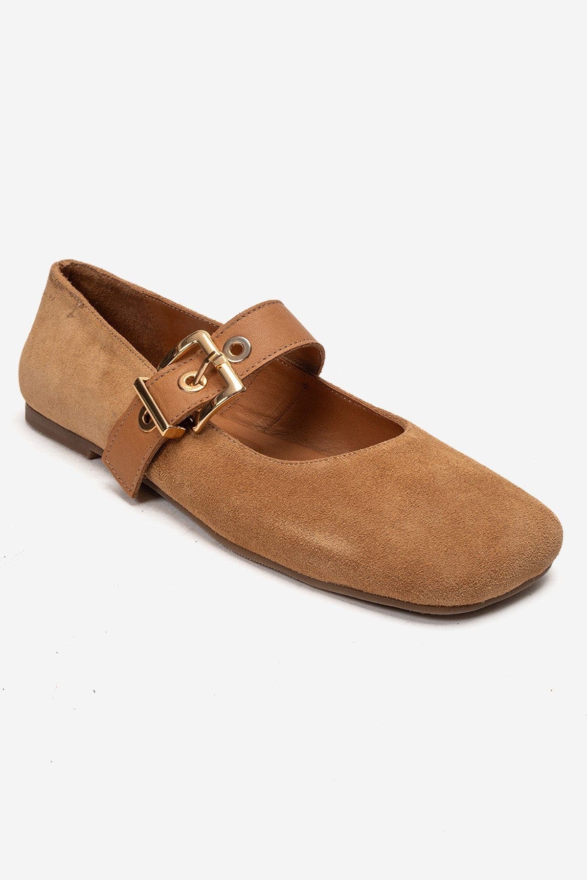 Forever & Always Shoes Jonas Leather Ballet Flat, Alternate, color, Cognac Suede