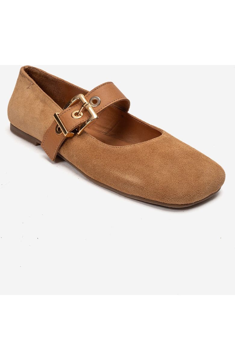Forever & Always Shoes Jonas Leather Ballet Flat, Alternate, color, Cognac Suede