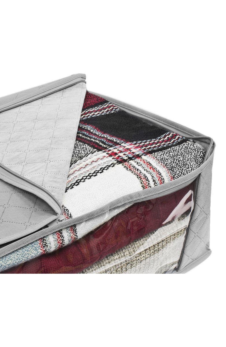 SORBUS Foldable Fabric Storage Organizer Bag - Set of 3 - Grey, Alternate, color, 