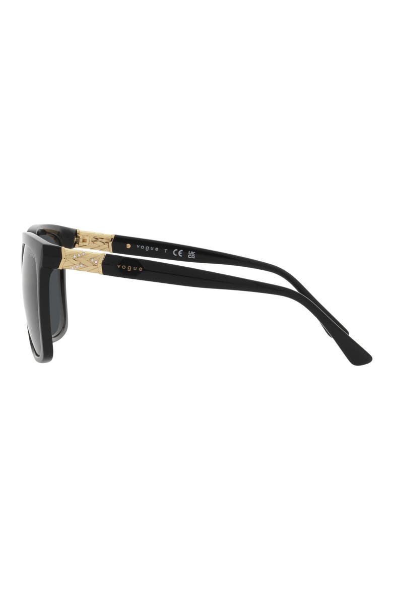 54mm Square Sunglasses, Alternate, color, BLACK
