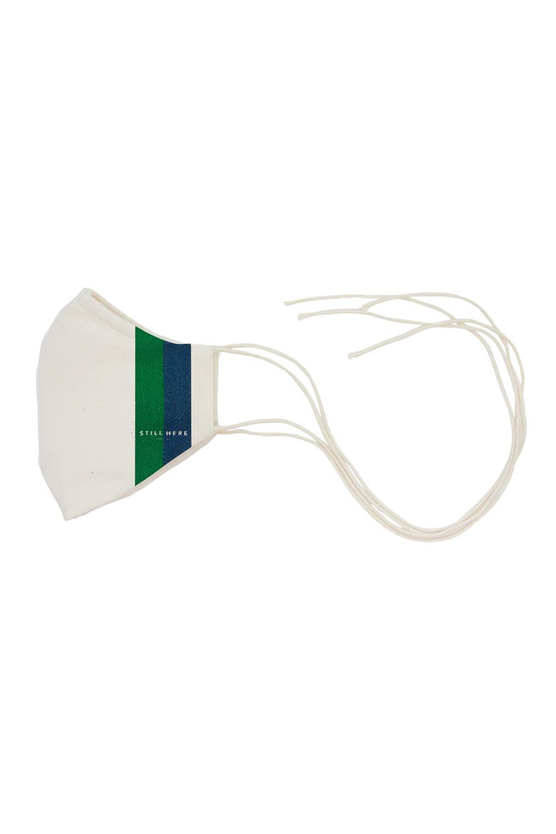 Adult Face Mask, Alternate, color, BEIGE/ GREEN/ BLUE