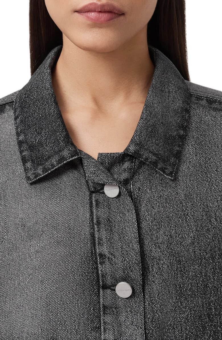 AllSaints Hettie Illusion Denim Shacket, Alternate, color, Illusion Black