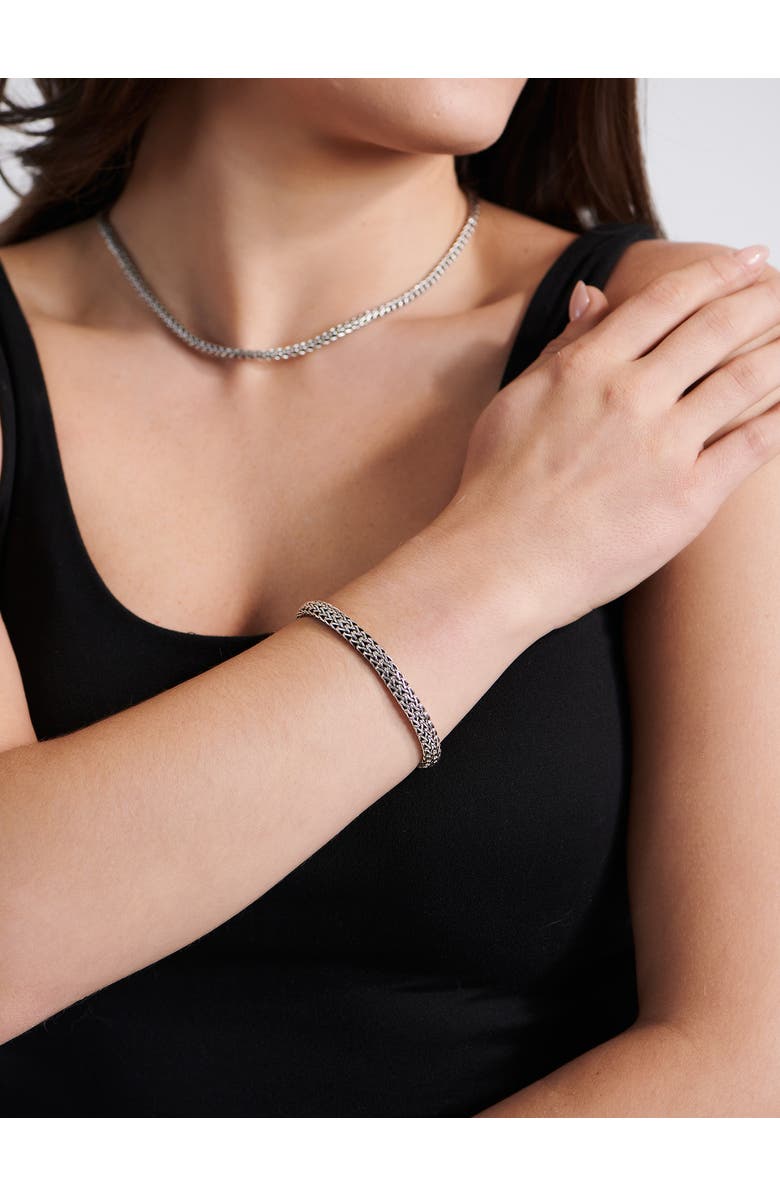 DEVATA Dragon Bone Oval 7mm Chain Bracelet in Sterling Silver, Alternate, color,