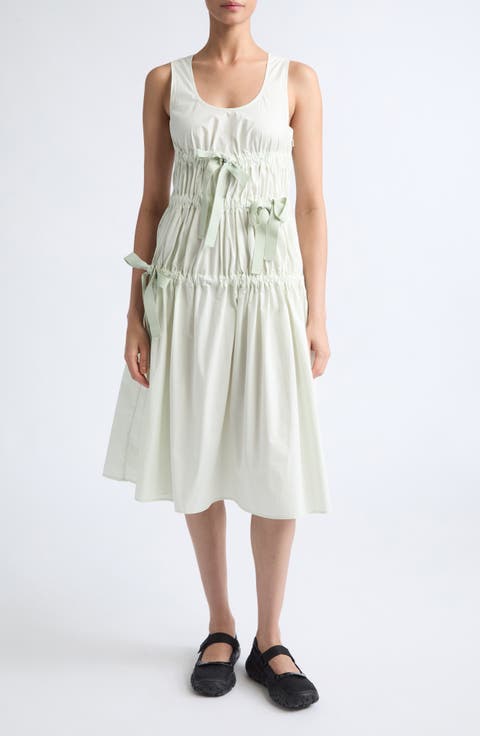 Faye Ruched Cotton Poplin Dress