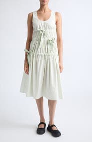 Cecilie Bahnsen Faye Ruched Cotton Poplin Dress