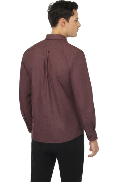 Vustra Maple Grove Print Button-down Shirt In Maroon