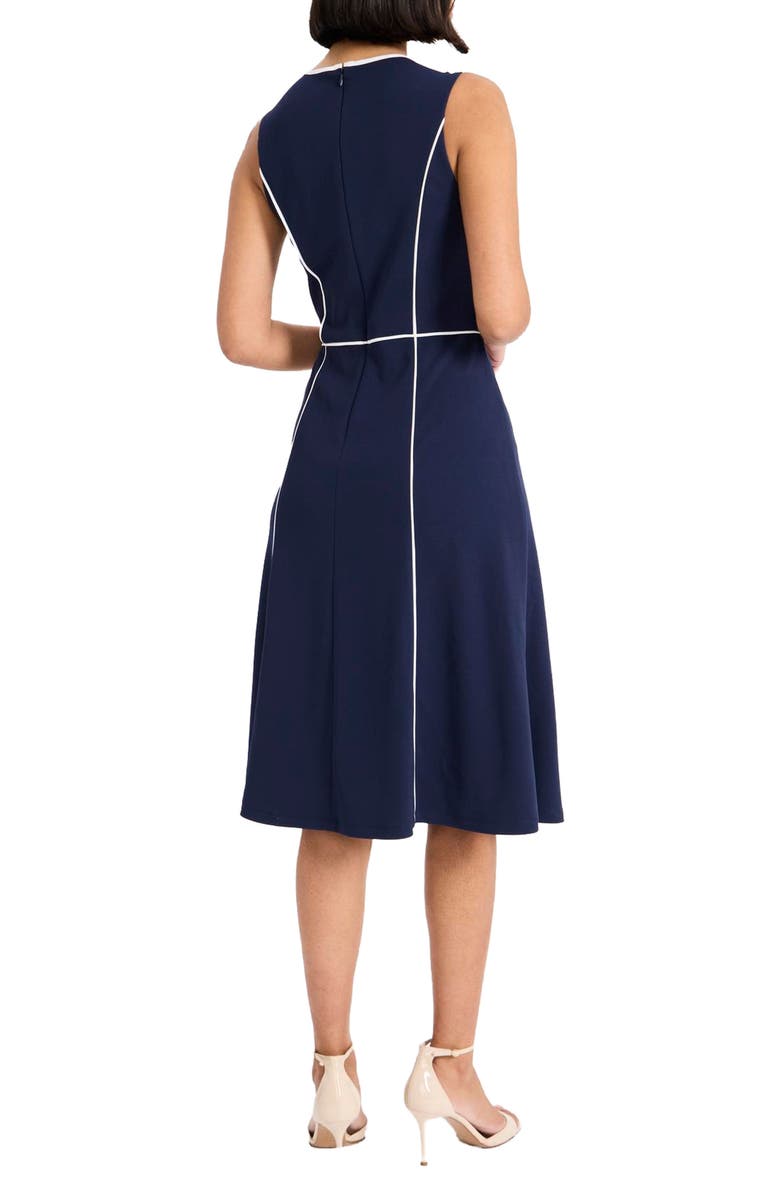 Maggy London Piped Fit & Flare Midi Dress, Alternate, color,