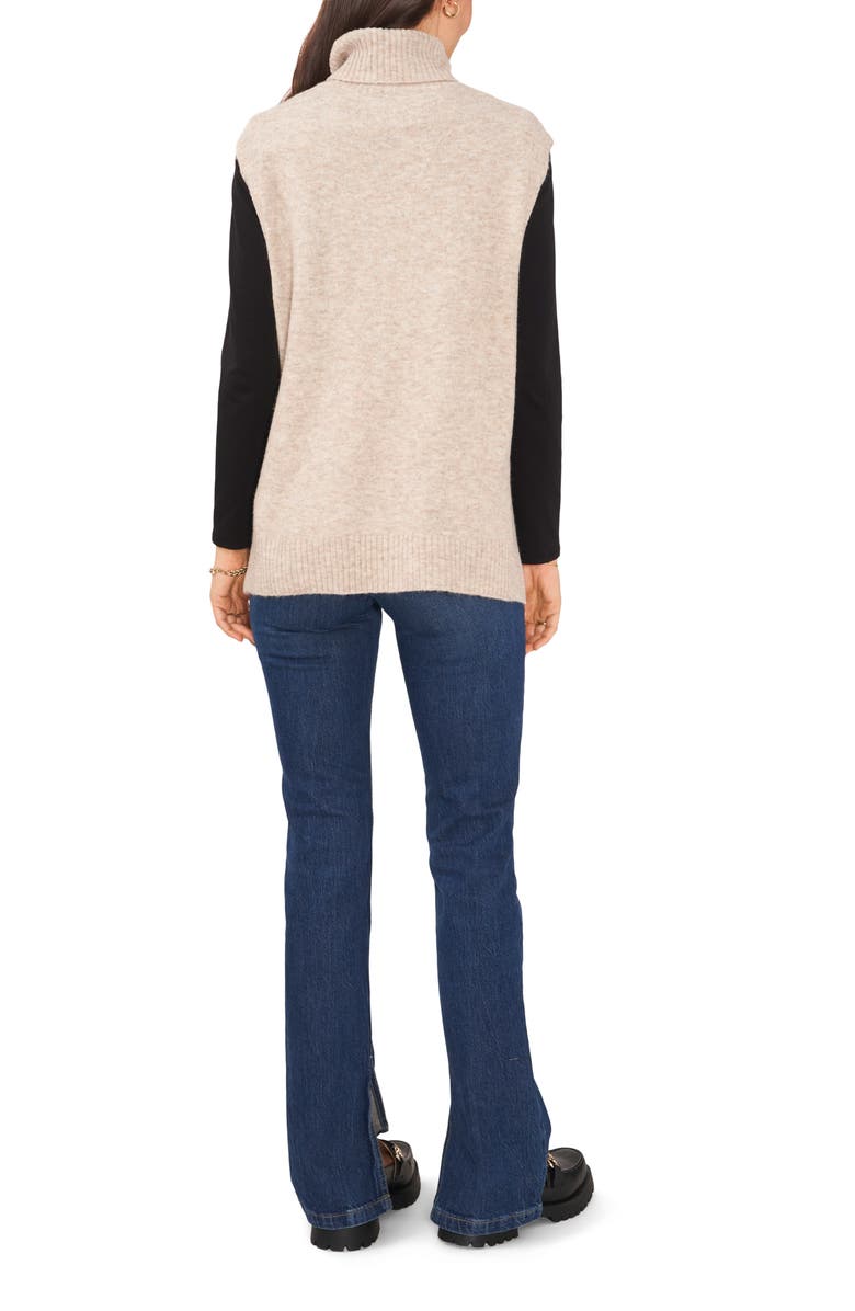 1.STATE Turtleneck Cable Knit Sweater Vest, Alternate, color, 