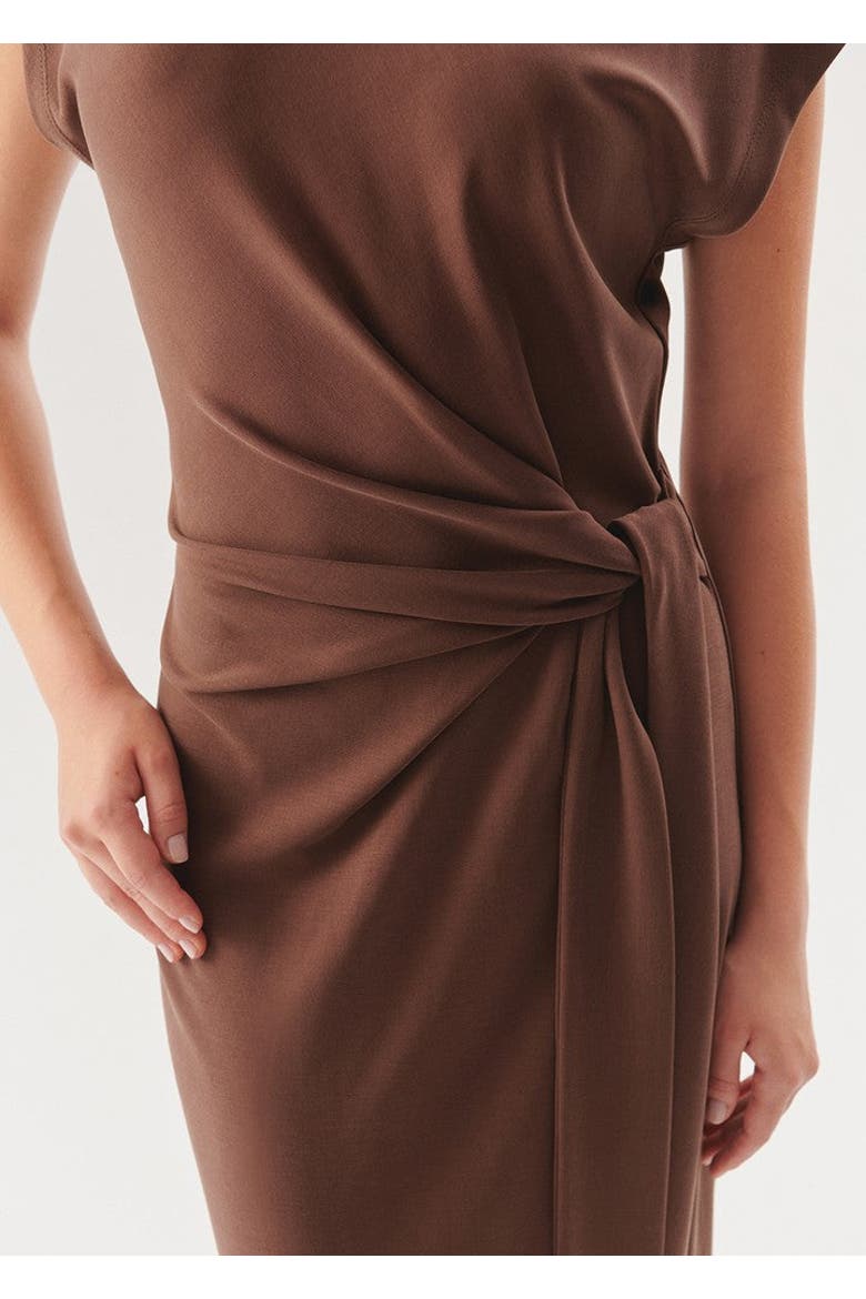 Rory Knit Midi Dress, Alternate, color, BROWN