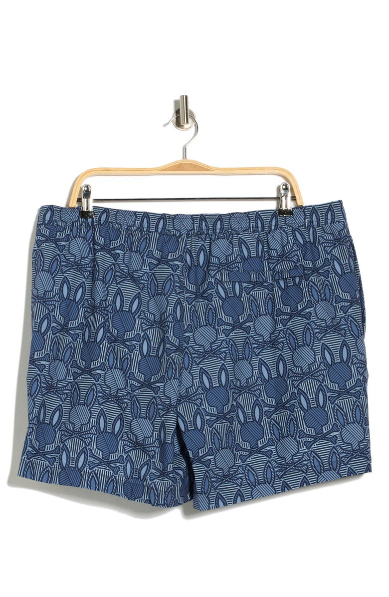 Psycho Bunny Reeves Bunny Print Swim Trunks, Alternate, color, Evening Blue