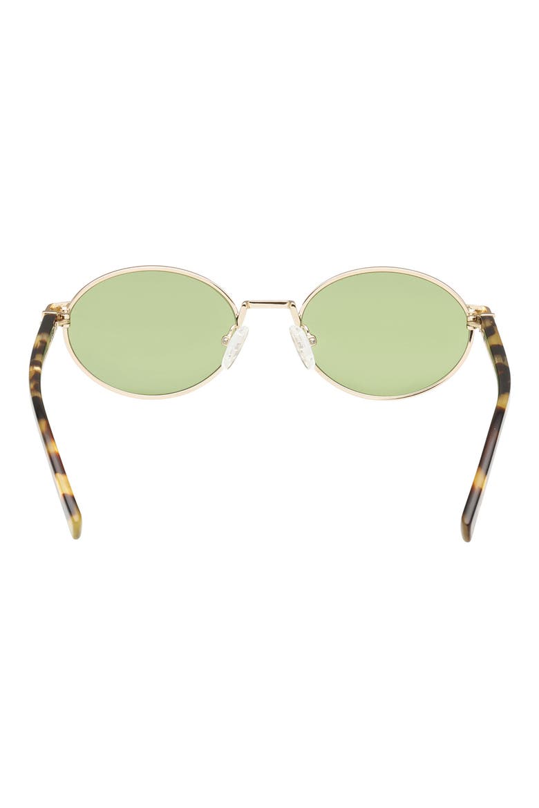 51mm Oval Sungalsses, Alternate, color, GOLD / SOLID GREEN LENS