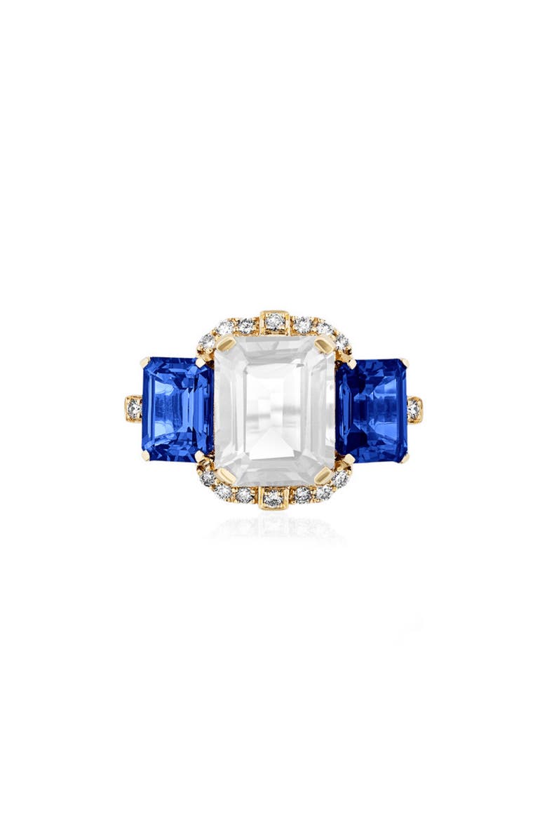 Gossip 18k Gold Moon Quartz & Iolite Diamond Ring, Main, color, 18K YG/ MOON QUARTZ/ IOLITE