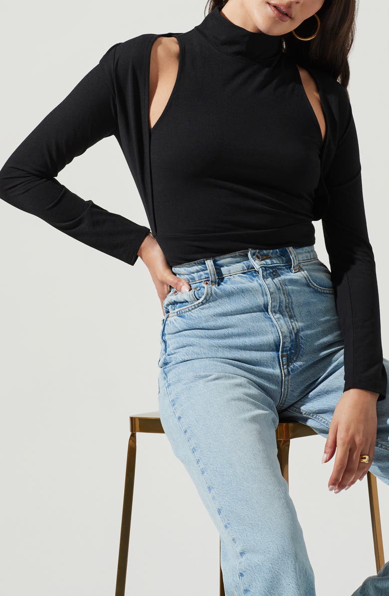 ASTR the Label Mock Neck Shrug, Alternate, color,