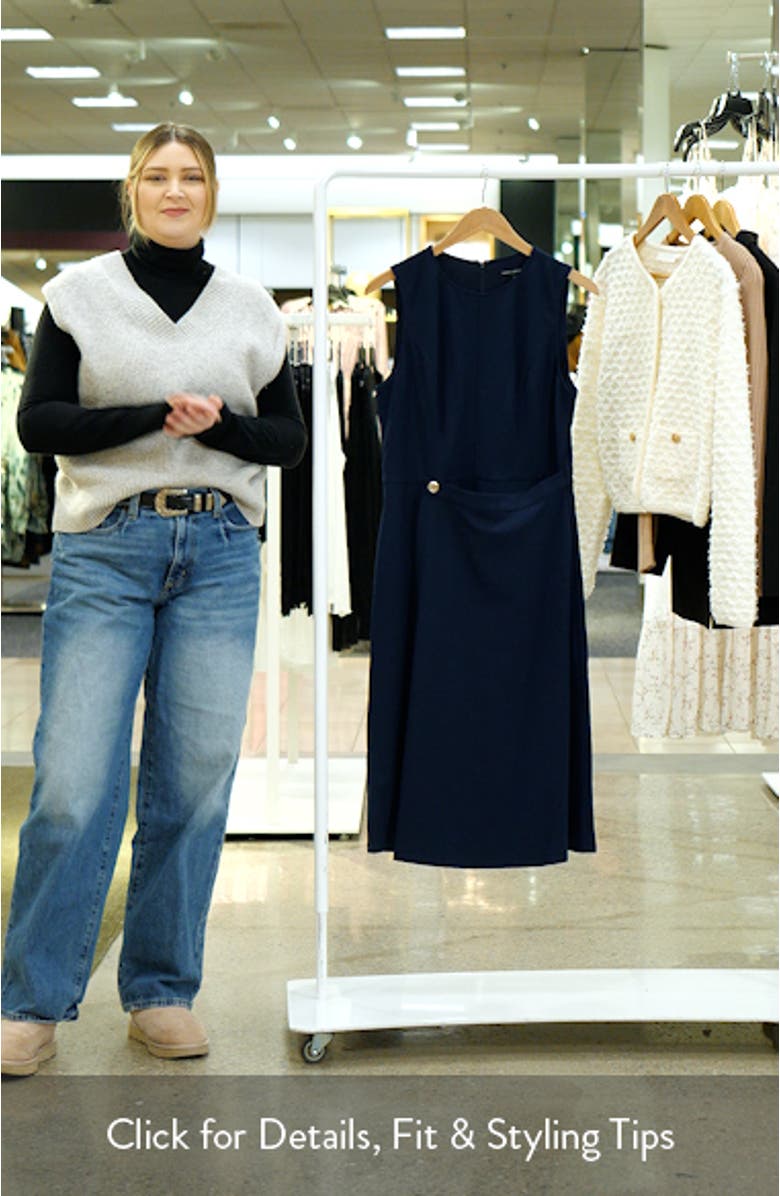 Sleeveless Wrap Skirt Knit Dress, sales video thumbnail