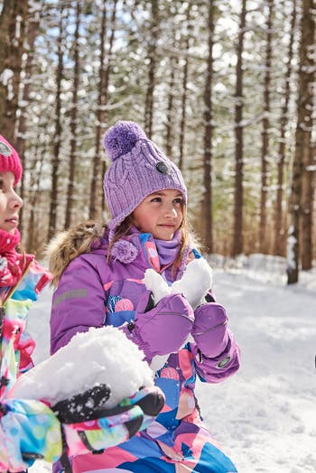 One Piece Snowsuit Mauve Printed Landscape