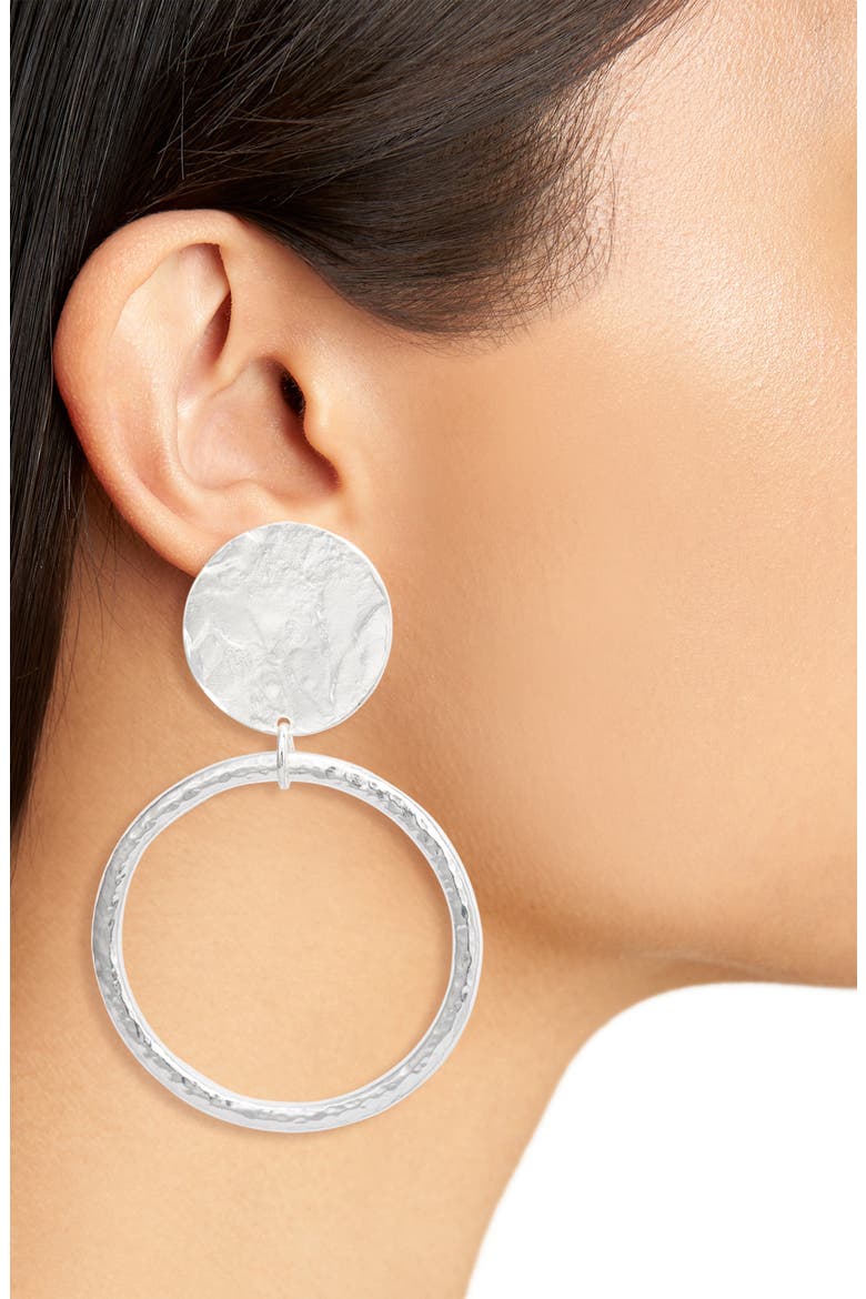 Statement Clip Earrings, Alternate, color, SILVER
