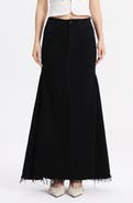 Bayeas Fringe Denim Midi Skirt