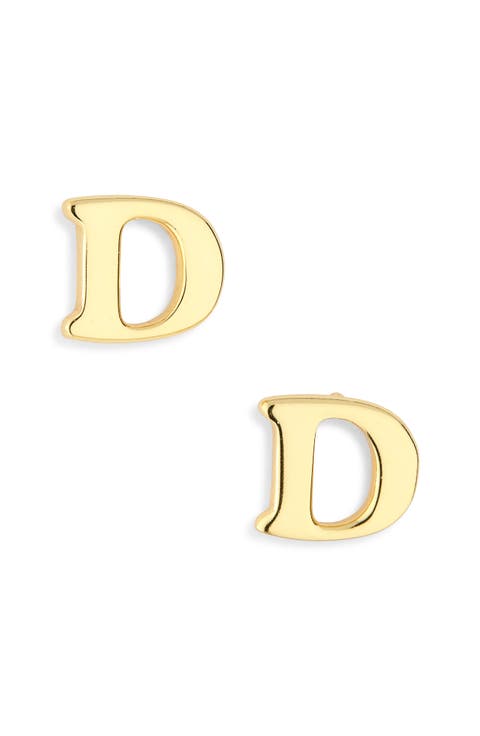 Block Letter Initial Stud Earrings