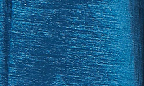 Alex Evenings Stretch Taffeta Faux Wrap Midi Cocktail Dress In Blue