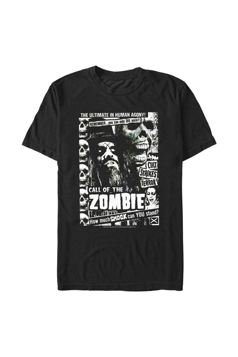 Mens Rob Zombie Call Of The Undead T Shirt, Main, color, Black