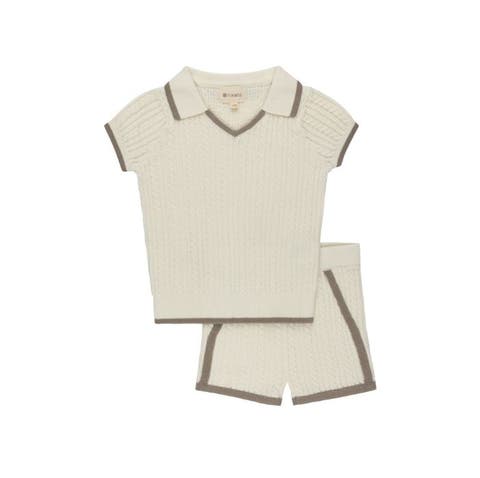 Looms Embroidered Trim Collection - Cable Knit 2 Piece Set (Baby)