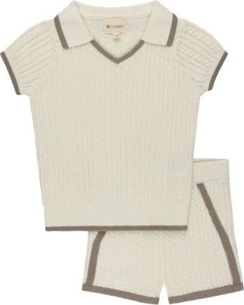 Ely's & Co. Looms Embroidered Trim Collection - Cable Knit 2 Piece