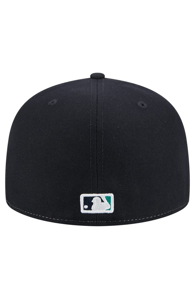 New Era Men's New Era White/Navy Seattle Mariners Repeat 59FIFTY Fitted Hat, Alternate, color,