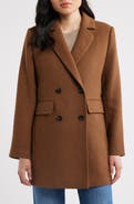 Bernardo Plaid Double Breasted Coat