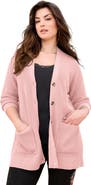 Roaman's Waffle Button Front Cardigan