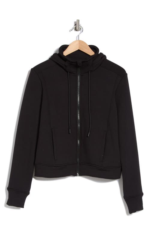 90 Degree By Reflex Scuba Fleece Full Zip Hoodie In Black