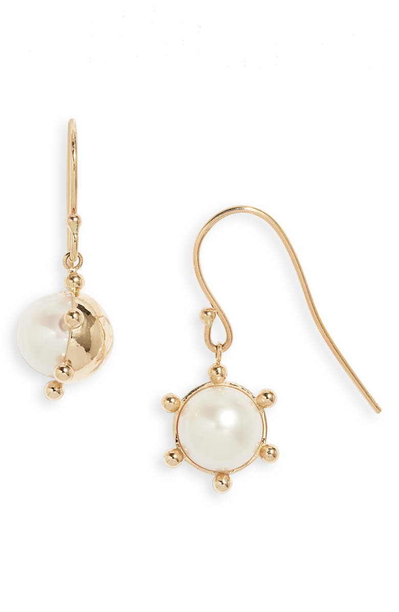 Poppy Finch Bubble Cultured Pearl Drop Earrings, Main, color, Gold