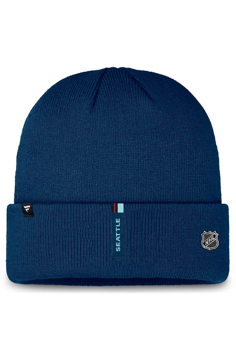 Men's Fanatics Deep Sea Blue Seattle Kraken Authentic Pro Cuffed Knit Hat, Alternate, color, Navy