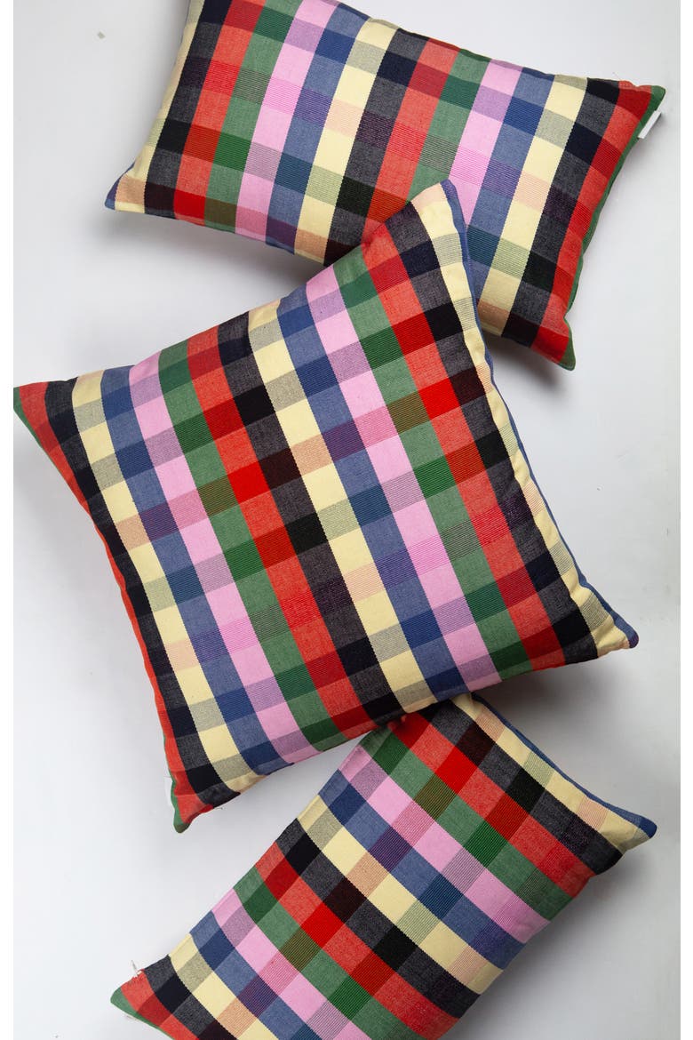 Handwoven Marta Cotton Throw Pillow, Alternate, color, Red