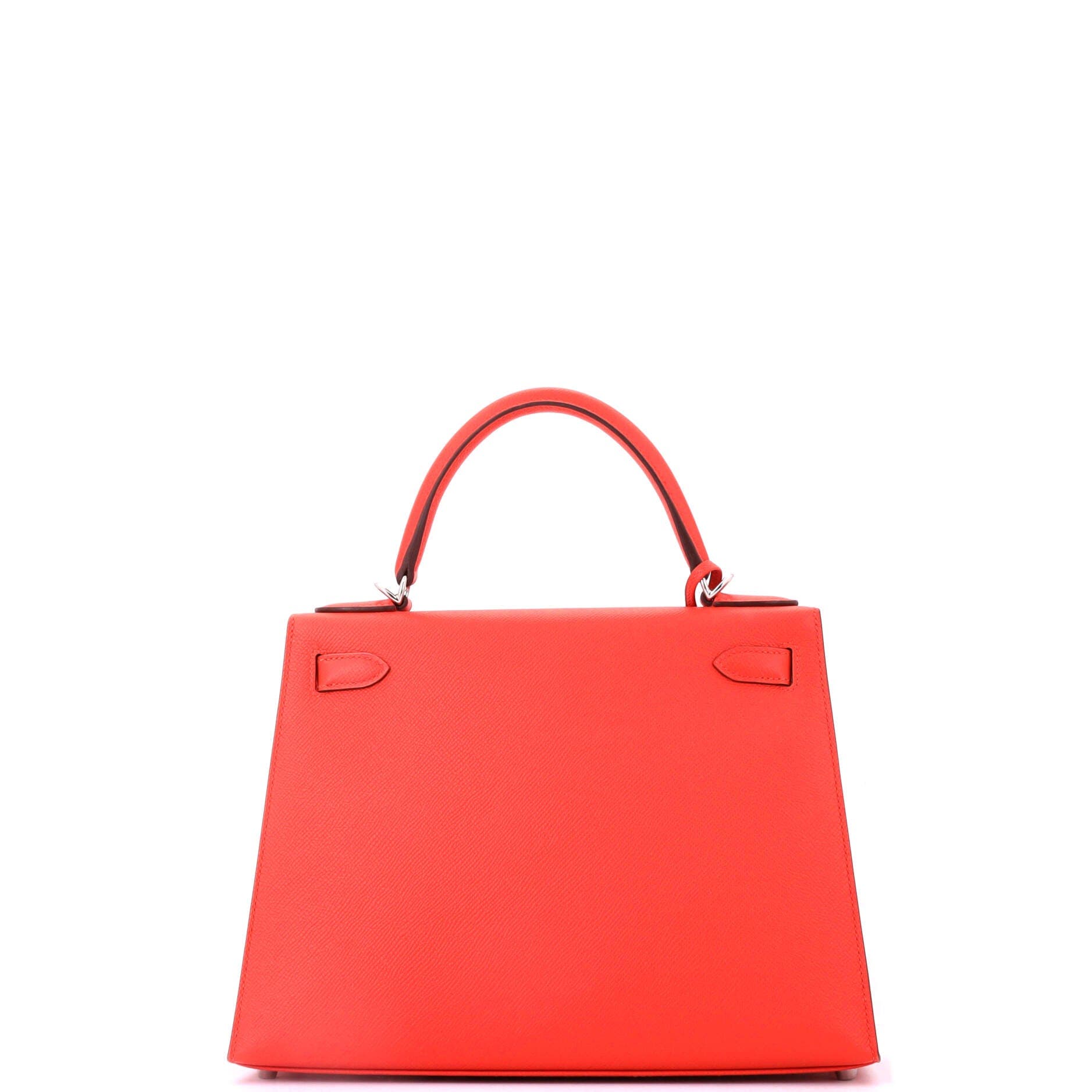 Pre-Owned Hermes Kelly Handbag Orange Epsom with Palladium Hardware 28, Alternate, color, Capucine