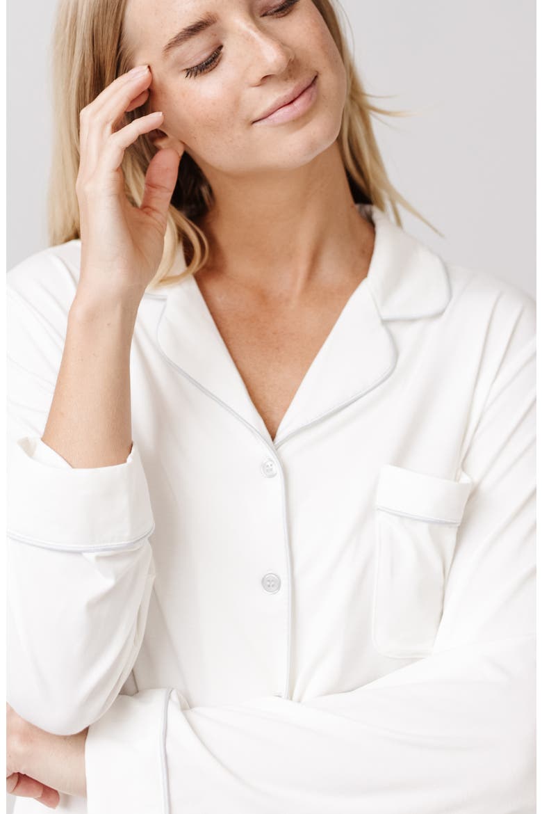 Long Sleeve Knit Pajamas, Alternate, color, IVORY