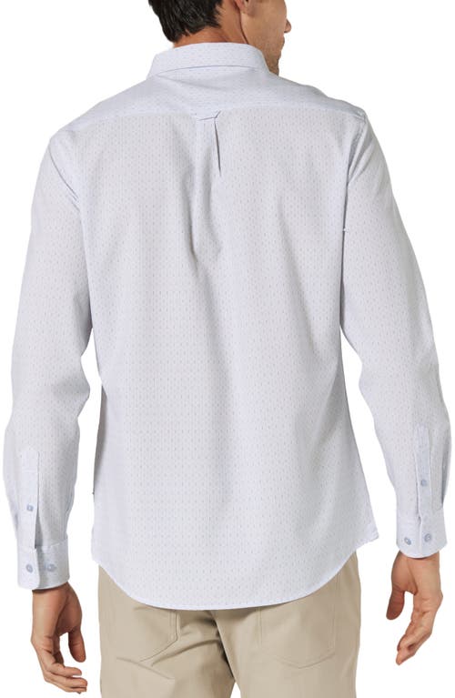 7 Diamonds Camilo Geometric Print Performance Button-up Shirt In White