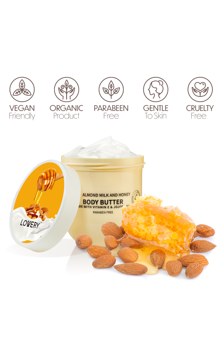 Lovery Almond Milk & Honey Body Butter, Alternate, color, Beige