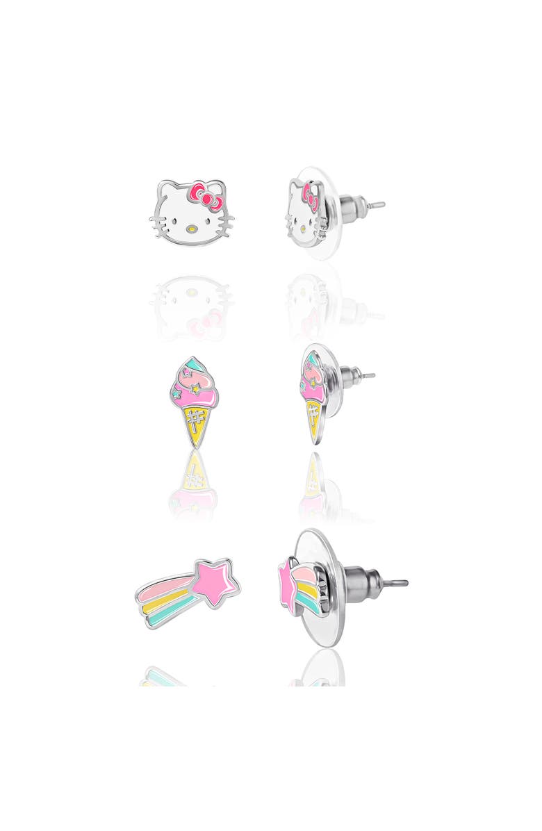 Hello Kitty Ice Cream Stud Earrings, 3 Sets, Main, color, Multicolor