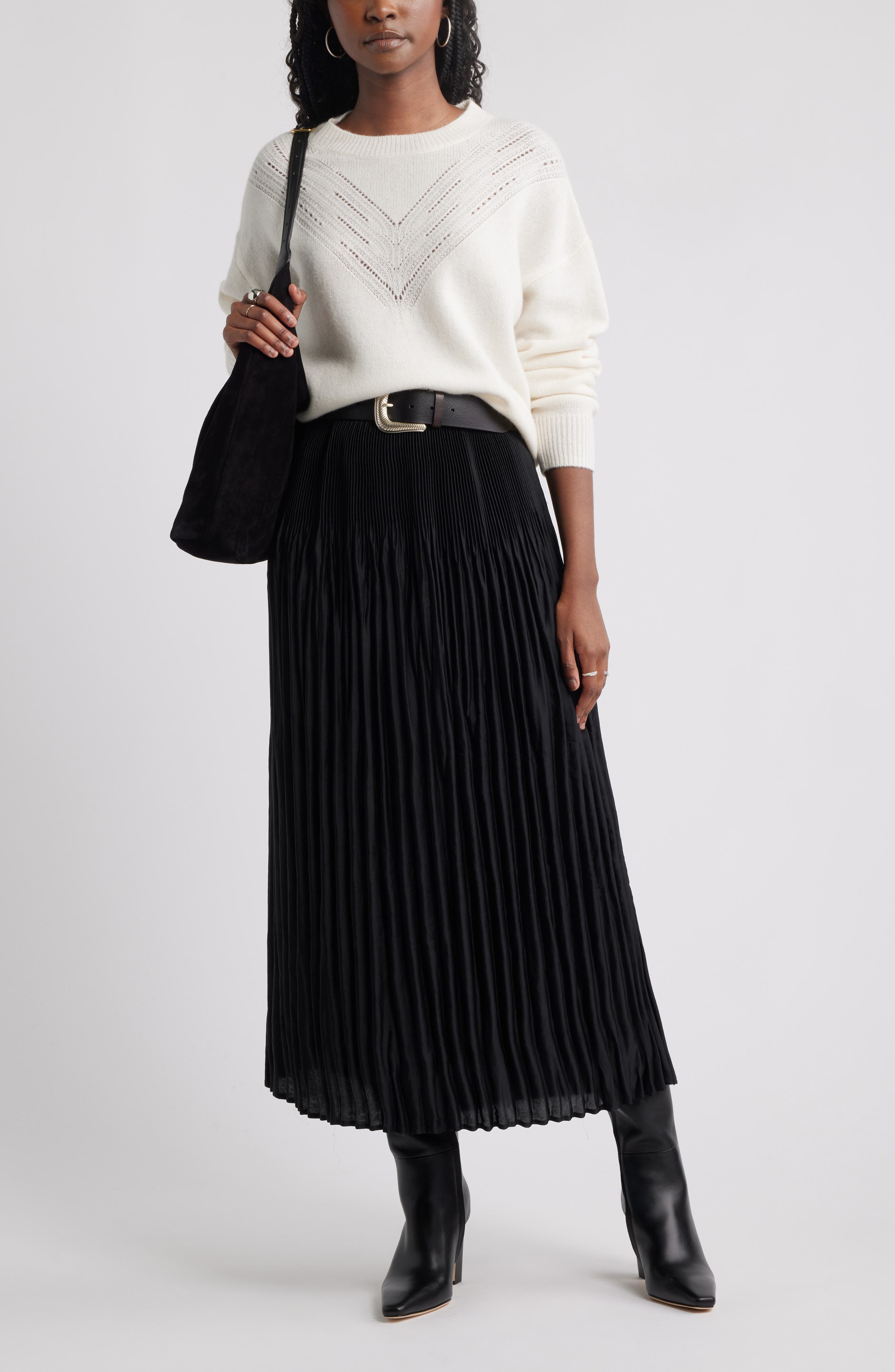 Pointelle Wool & Cashmere Sweater - image 4