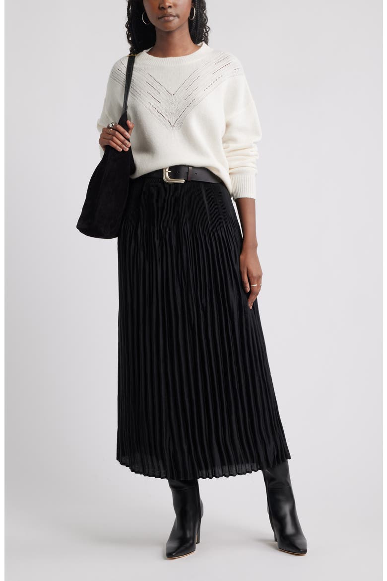 Pointelle Wool & Cashmere Sweater, Alternate, color, IVORY DOVE