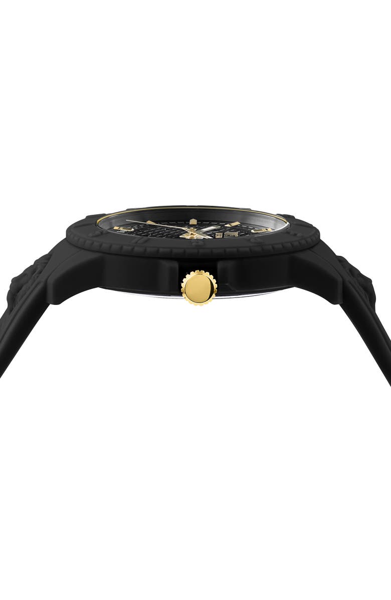 VERSUS Versace Women's Tokyo Pink Dial Silicone Strap Sport Watch, 42mm, Alternate, color, Black