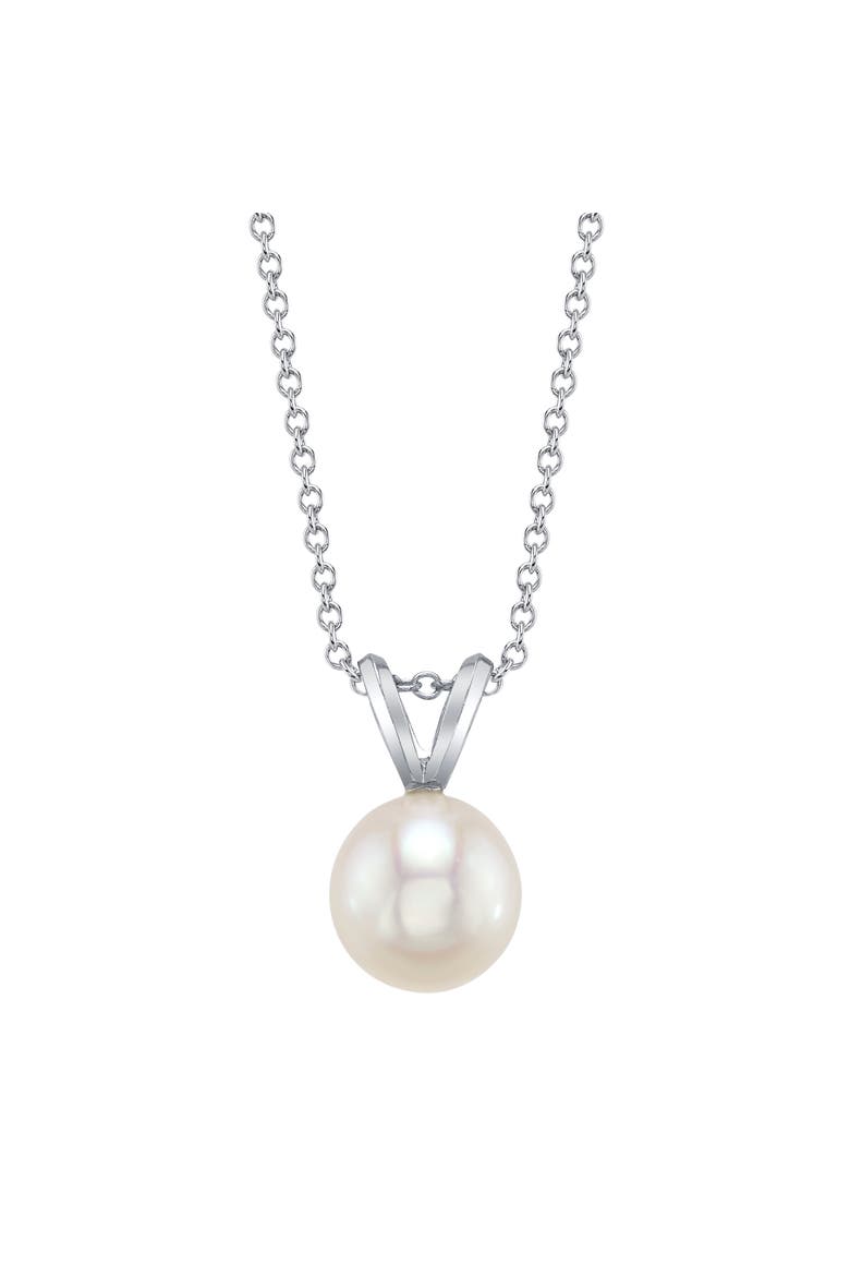14K Gold Freshwater Pearl Classic Pendant, Main, color, White Gold