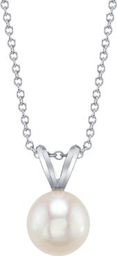 The Pearl Source 14K Gold Freshwater Pearl Classic Pendant