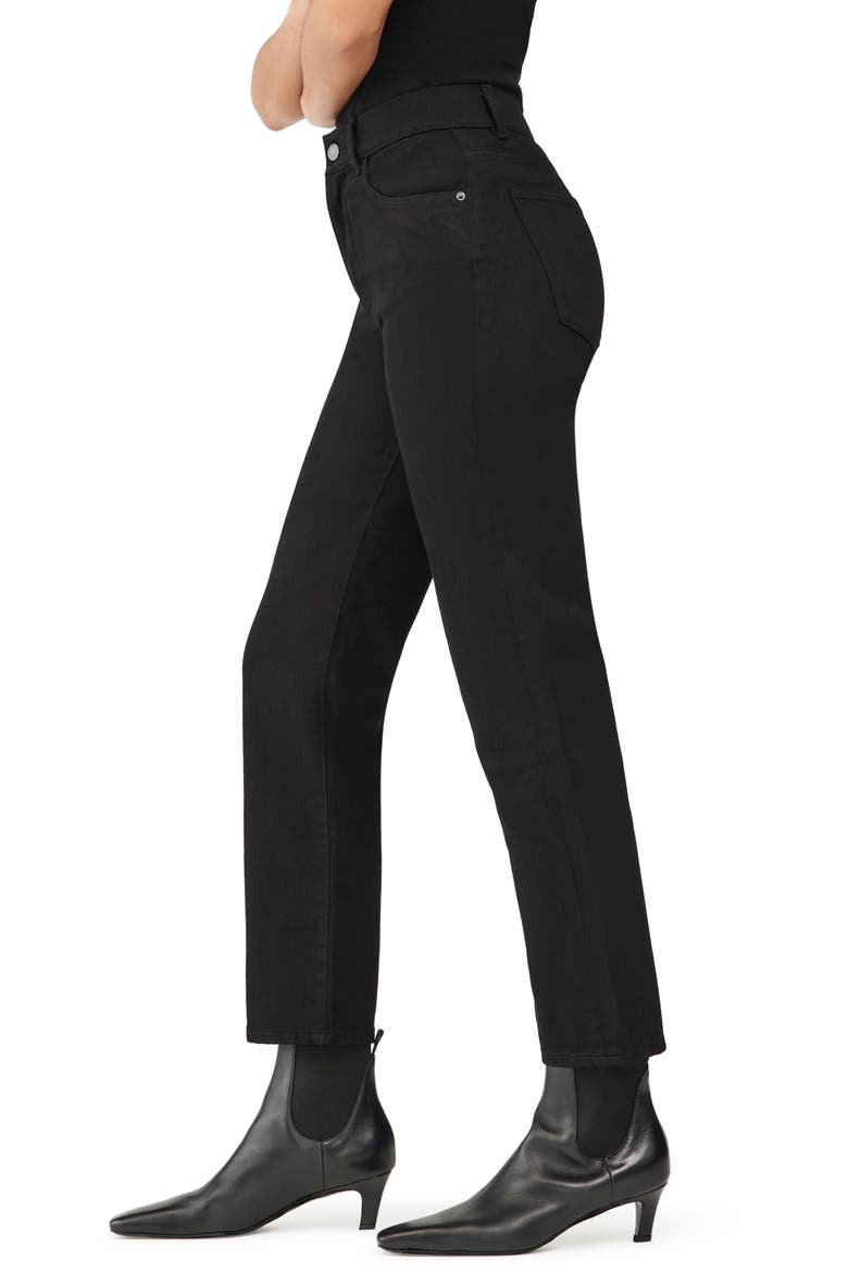 Patti High Waist Ankle Straight Leg Jeans, Alternate, color, RAVEN