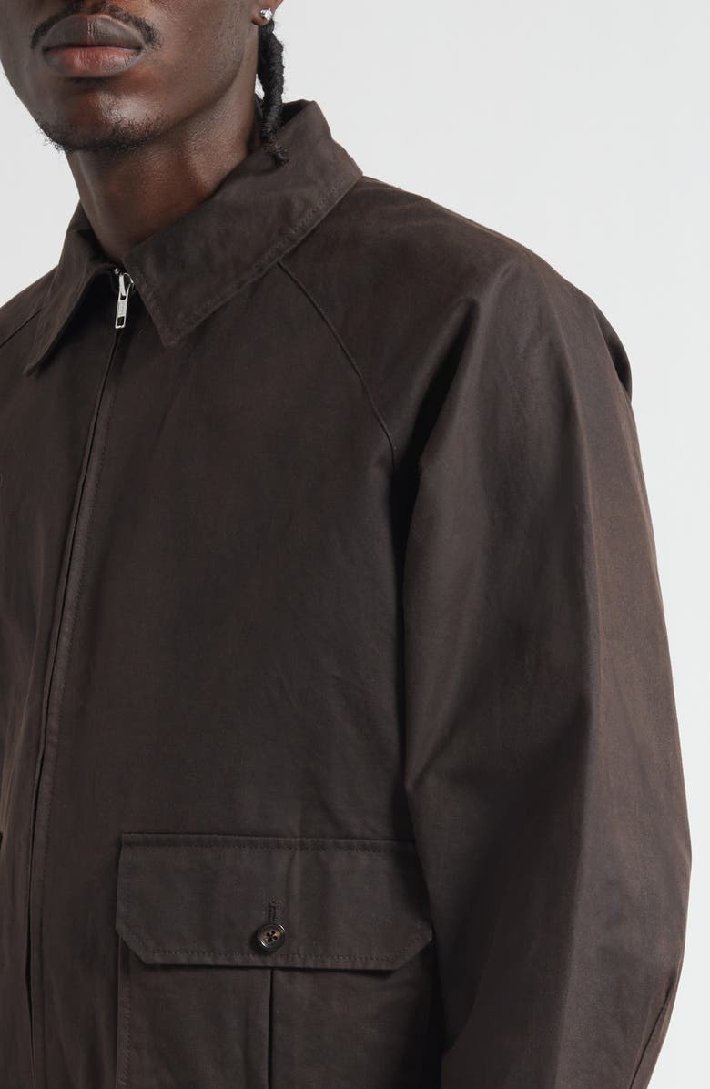 Bode Waxed Cotton Coach's Jacket, Alternate, color, Brown