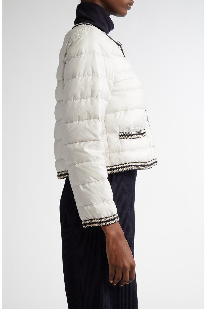 Kate Braided Trim Down Jacket, Alternate, color, PEARL GREY