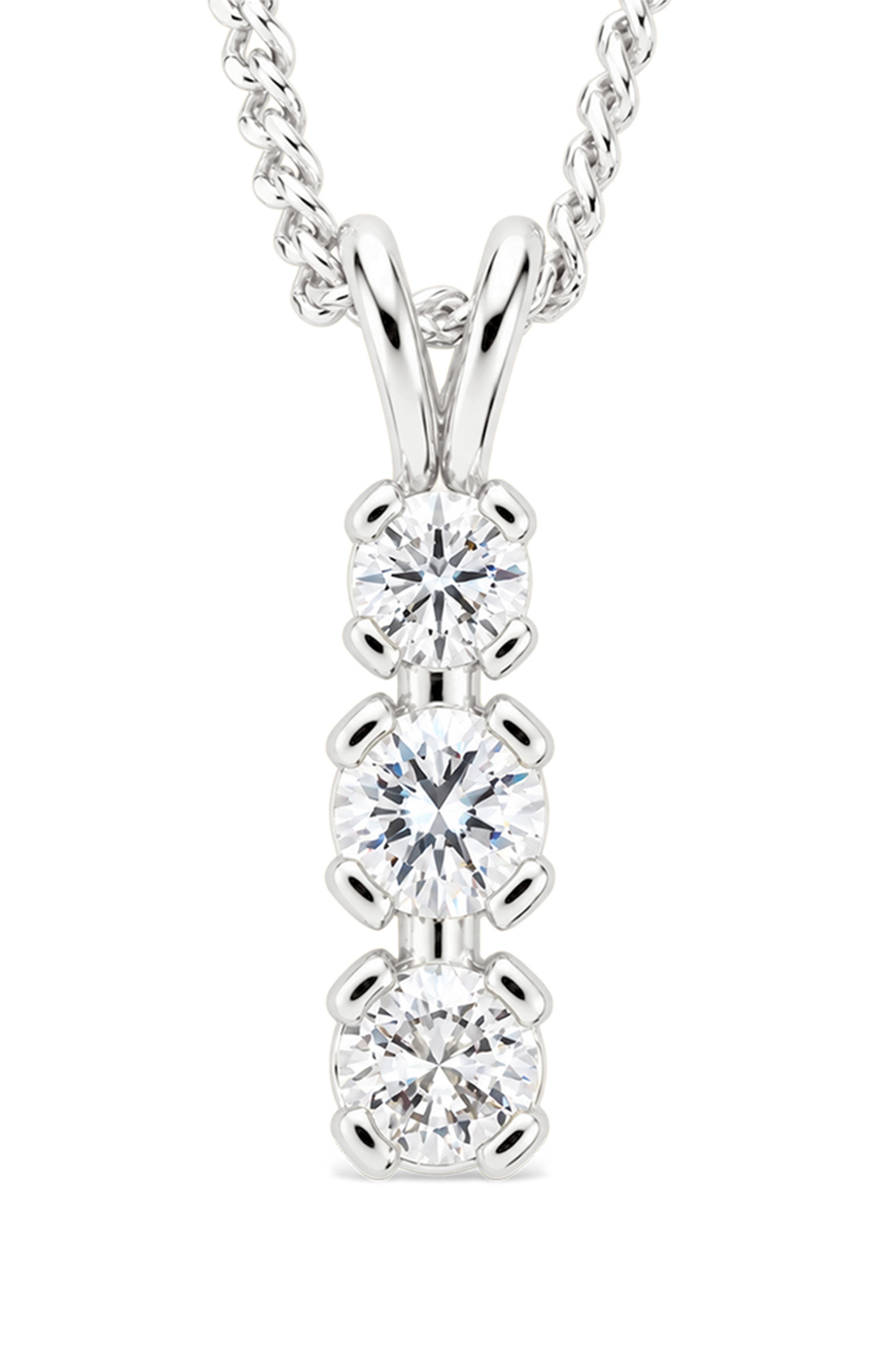 Cubic Zirconia Drop Pendant Necklace