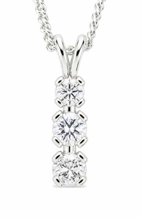 Cubic Zirconia Drop Pendant Necklace