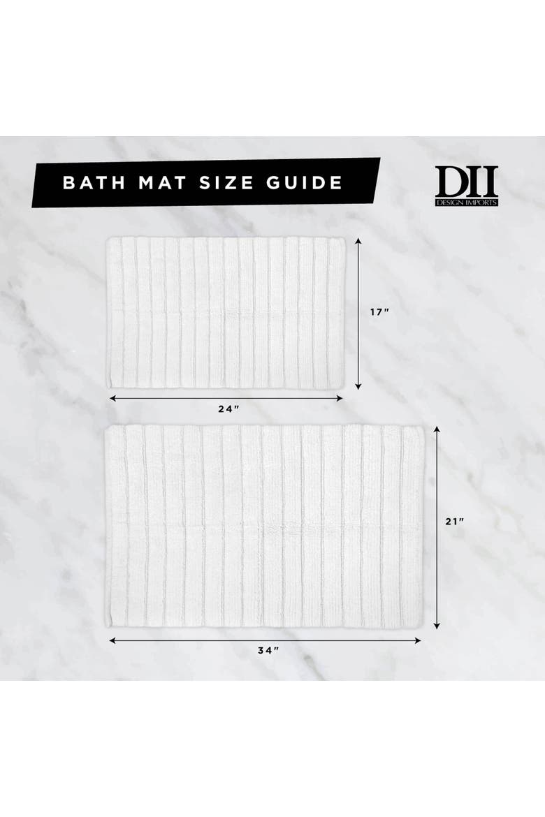 Microfiber Chenille Bath Mat Gray Stripe 21x35, Alternate, color, Gray